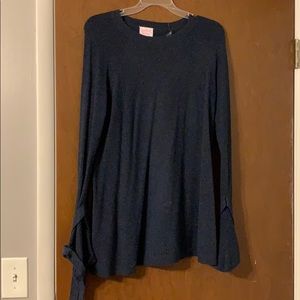Navy blue, long sleeve maternity sweater